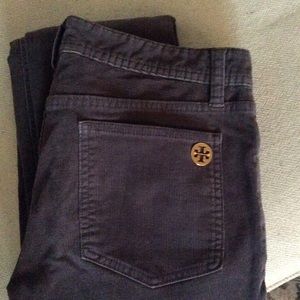 Tory Burch Grey Corduroy Super Skinny Jean